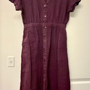 Women's Plum Coastal Double Gauze Short Sleeve Dress